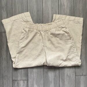 Love Tree womens cream beige linen breathable pants